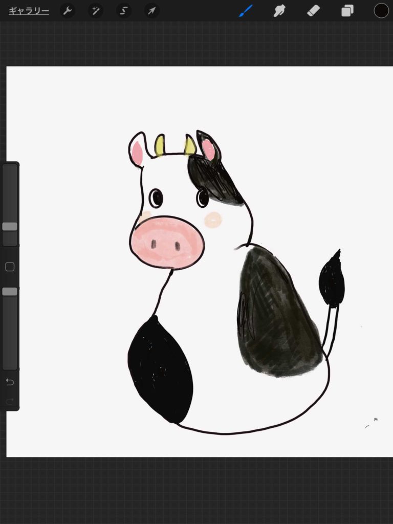 手書きイラスト牛